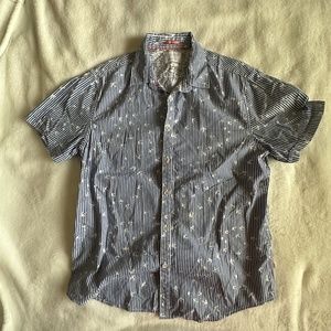 Denim & Flower Ricks Singh Button Down Short Sleeve Shirt Sz L/42
